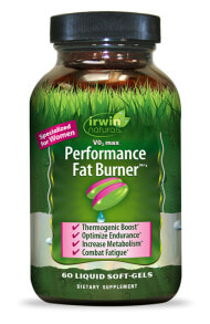 Жиросжигатели irwin Naturals Performance Fat Burner Комплекс с экстрактом зеленого чая + кофеина для повышения термогенеза и метаболизма 60 гелевых капсул