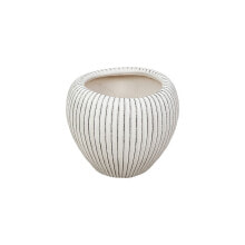 Planter Romimex Beige Ceramic Stripes 20 x 17 x 20 cm