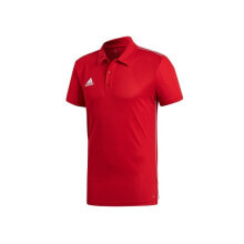 Мужские спортивные поло Мужская футболка-поло спортивная красная с логотипом Adidas Core 18