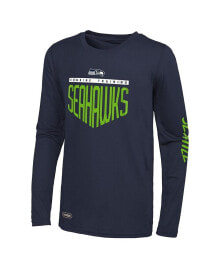 Купить мужские футболки и майки OuterStuff: Футболка мужская OuterStuff Seattle Seahawks Navy Impact с длинным рукавом