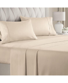 CGK Unlimited 4 Piece Microfiber Solid Sheet Set - Twin Extra Long