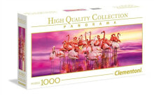 Детские развивающие пазлы clementoni Puzzle 1000 Panorama Flamingo