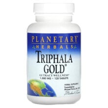 Растительные экстракты и настойки Planetary Herbals, Triphala Gold, здоровье желудочно-кишечного тракта, 1,000 мг, 120 таблеток