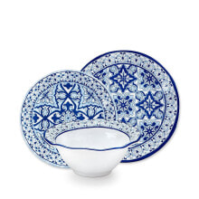 Q Squared talavera Melamine in Azul 12pc Set