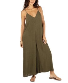 Juniors' Solid Waimea Wide-Leg V-Neck Jumpsuit купить онлайн