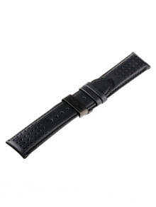 Ремешок или браслет для часов Watch strap Universal Replacement Strap [24 mm] black + black folding clasp Ref. 23834
