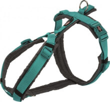 Trixie Trekking harness Premium, S – M: 44–53 cm / 20 mm, sea blue / graphite