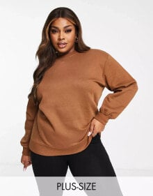 Купить женские толстовки и свитшоты Threadbare Curve: Threadbare Plus Dixie oversized sweater in chocolate brown