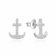 Ювелирные серьги fashion silver earrings with zircons Anchor E0002468