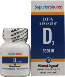 Витамин D superior Source Vitamin D3 Витамин D-3 - 5000 МЕ - 100 быстрорастворимых таблеток