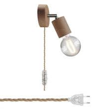 CREATIVE CABLES Spostaluce adjustable lamp wooden joint with 2-pole plug