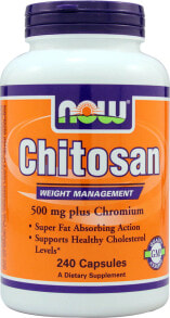 Жиросжигатели nOW Chitosan Хитозан для поддержки здорового уровня холестерина 500 мг 240 капсул