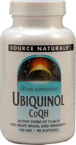 Коэнзим Q10 Source Naturals Ubiquinol CoQH  Восстановленная форма CoQ10 - Убихинол 100 мг 90 гелевых капсул