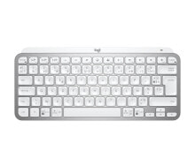 Клавиатуры Logitech MX Keys Mini for Business клавиатура РЧ беспроводной + Bluetooth AZERTY Французский Алюминий, Белый 920-010600