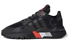 adidas originals Nite Jogger 防滑轻便耐磨 低帮 运动休闲鞋 男女同款 黑灰红 / Кроссовки Adidas Nite Jogger 3M Black Metallic (Черный)