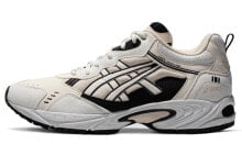 Asics Gel-100 防滑耐磨 低帮 跑步鞋 男女同款 奶白黑 / Кроссовки Asics Gel-100 1203A171-103