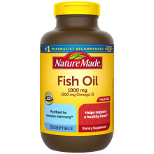 Рыбий жир и Омега 3, 6, 9 nature Made Fish Oil Натуральный рыбий жир для здоровья сердца 1000 мг 250 гелевых капсул
