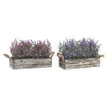Decorative Plant DKD Home Decor 30 x 12 x 21 cm Wood Lilac Polyethylene Fuchsia (2 Units)