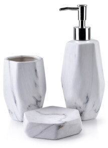 Soap dishes, glasses and dispensers