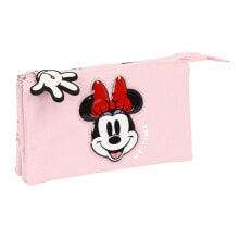 Triple Carry-all Minnie Mouse Me time Pink (22 x 12 x 3 cm)