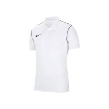 Мужские спортивные поло Мужская спортивная футболка-поло белая с логотипом Nike Dry Park 20