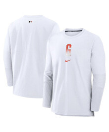Nike men's White San Francisco Giants Authentic Collection City Connect Player Tri-Blend Performance Pullover Jacket