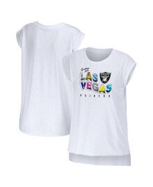 WEAR by Erin Andrews women's White Las Vegas Raiders Greetings From Muscle T-shirt