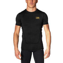 Мужские спортивные футболки Мужская спортивная футболка черная с логотипом LEONE1947 Essential Compression Short Sleeve T-Shirt