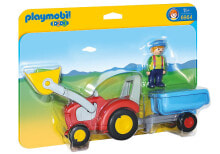 Игровой набор Playmobil 1.2.3 Трактор с прицепом 6964