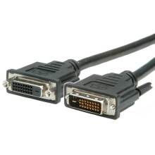 Кабели и разъемы для аудио- и видеотехники value DVI (24+1) Dual Link M/F 2 m DVI кабель DVI-D Черный 11.99.5563