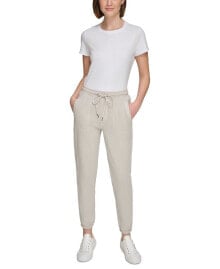 Calvin Klein women's Garment Dye Smocked Waist Joggers