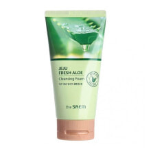 Корейские средства для очищения лица и снятия макияжа The Saem Jeju Fresh Aloe Освежающая пенка для умывания с алоэ вера, для всех типов кожи 150 мл