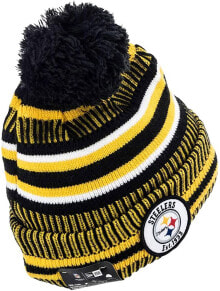 Мужская шапка черная желтая трикотажная New Era ONF19 Sport Knit Hat Pittsburgh Steelers Black / Yellow