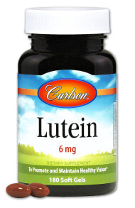 Лютеин, зеаксантин Carlson Lutein --  Лютеин для поддержки здоровья глаз 6 мг--180 жевательных таблеток