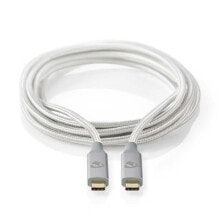 Nedis CCTB64020AL10 - 1 m - USB C - USB C - USB4 Gen 2x2 - 20000 Mbit/s - Silver