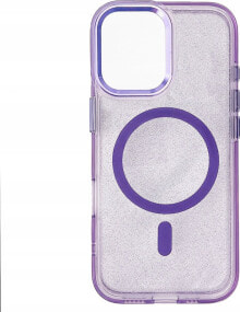 Hurtel Etui Glitter Case MagSafe na iPhone 16 Plus - fioletowe z brokatem