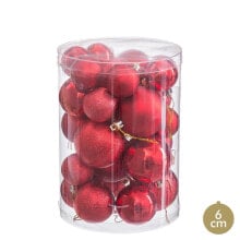 Christmas Baubles Red Plastic (27 Units)