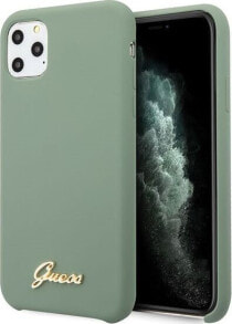 Guess Guess GUHCN58LSLMGKA iPhone 11 Pro khaki hard case Silicone Vintage Gold Logo