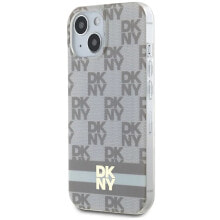 DKNY Dkhmp14Shcptse iPhone 14.15.13 6.1 Bezowy Iml Checke Mono Pattern&Printed Stripes phone case