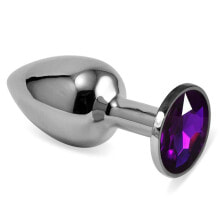Плаг или анальная пробка LOVETOY Butt Plug Silver Rosebud Classic with Purple Jewel Size S