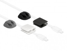 18394 - Cable holder - Desk/Wall - Plastic - Black - Grey - White