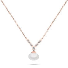 Ювелирные колье Beautiful bronze necklace with genuine pearl NCL81R