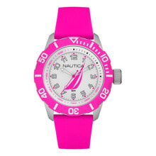 Мужские наручные часы с ремешком мужские наручные часы с розовым силиконовым ремешком Nautica NAI08514G ( 44 mm)