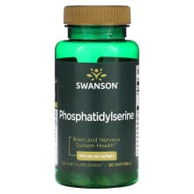 Витамины и БАДы для улучшения памяти и работы мозга swanson, Фосфатидилсерин, 100 мг, 90 мягких таблеток