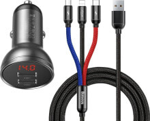 Автомобильное зарядное устройство и адаптер для мобильного телефона Ładowarka Baseus Three Primary Colors 2x USB-A 4.8 A (TZCCBX-0G)