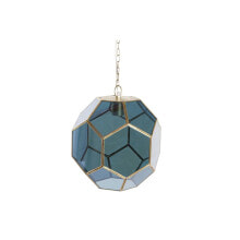 Ceiling Light DKD Home Decor Crystal Blue Golden Brass 50 W (28 x 28 x 31 cm)