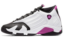 Jordan Air Jordan 14 Retro Fuchsia Flash Black Toe 拼色 中帮 篮球鞋 GS 黑白紫 2018年版 / Кроссовки Jordan Air Jordan 654969-119