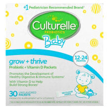 Probiotics, Baby, Grow + Thrive, Probiotics + Vitamin D Packets, 12-24 Months, Unflavored, 30 Packets