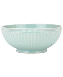 French Perle Groove Collection Ice Blue Serving Bowl