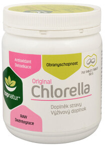 Витамины и БАДы для пищеварительной системы Topnatur Original Chlorella Детоксицирующий и антиоксидантный комплекс с хлореллой 750 таблеток